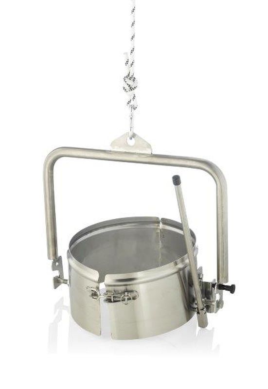 Dispositivo de volcado Logar para recipientes 35/50 kg, acero inoxidable