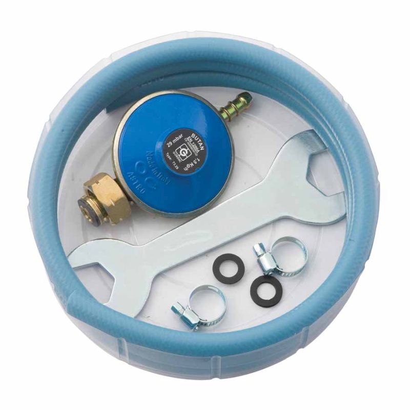 Conjunto de manguera para quemador de gas 1,5 m con regulador y llave