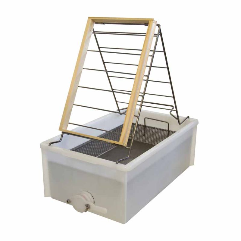 Bandeja de desoperculado PVC con fondo colador, modelo de sobremesa