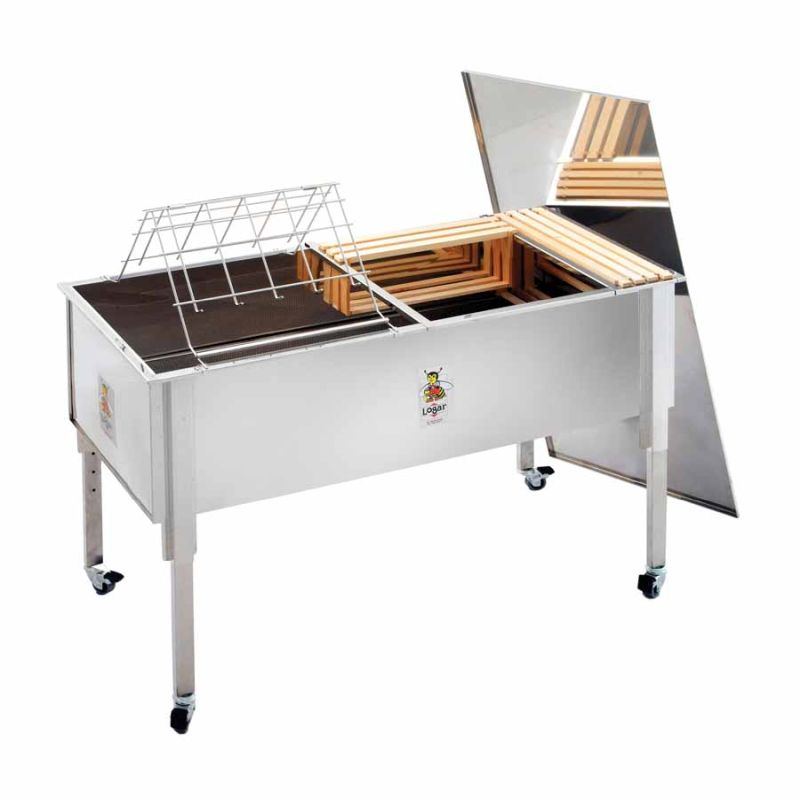 Logar bandeja para desopercular con tapa de acero inoxidable