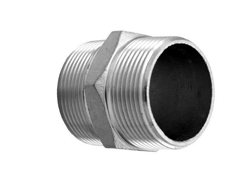 Niple doble 6/4" acero inoxidable AISI 304