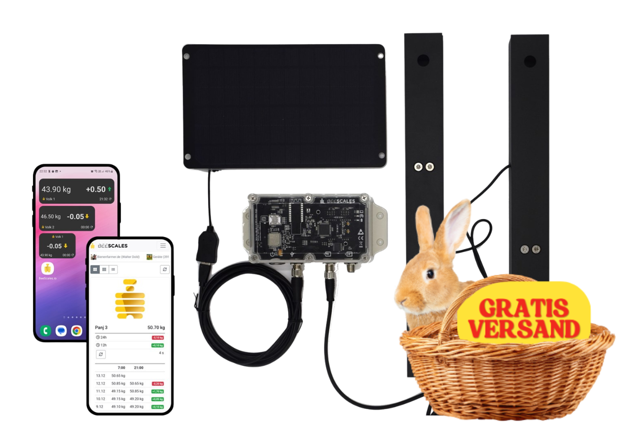 Báscula para monitorización de una colmena + GPS y alarma antirrobo, 4G NB-IoT