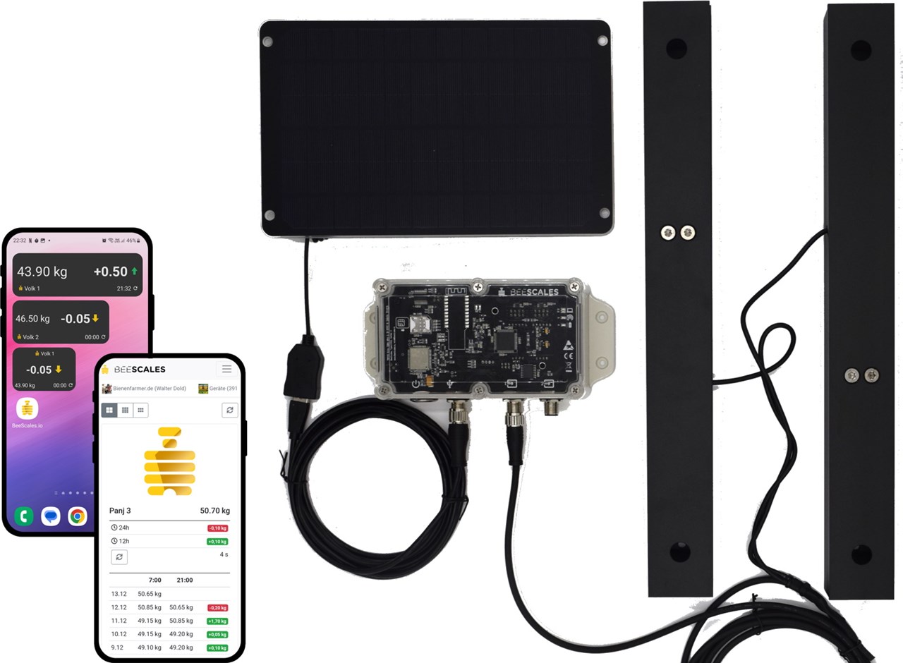 Báscula para monitorización de una colmena + GPS y alarma antirrobo, 4G NB-IoT