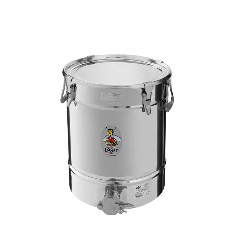 Recipiente de llenado Logar 35 kg con fondo inclinado, 4 cierres de aro