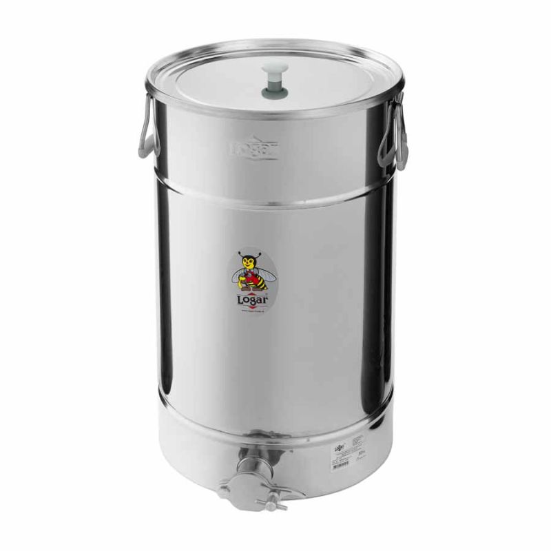 Recipiente de envasado Logar 50 kg con fondo inclinado y tapa de apoyo